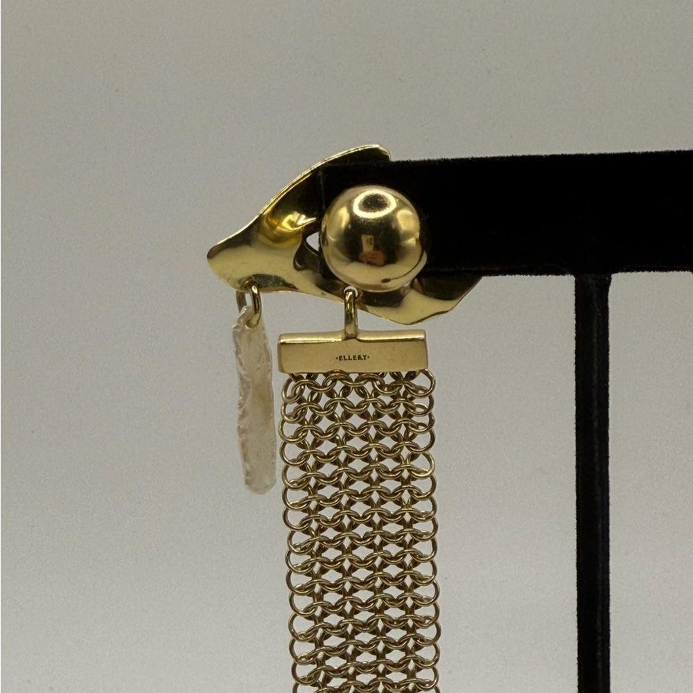 Ellery “Succession Broken Eye” Gold Statement Chain Tassel Earrings – Rare - Picture 4 of 13